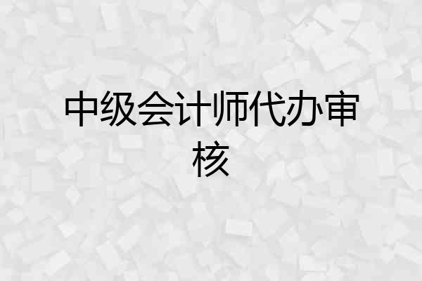 中级会计师代办审核