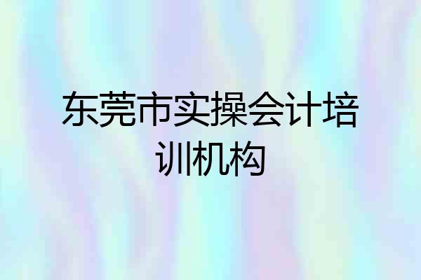 东莞市实操会计培训机构