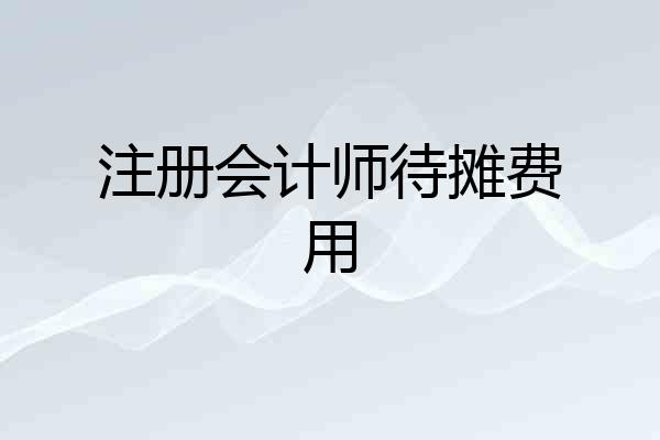 注册会计师待摊费用