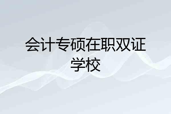 会计专硕在职双证学校