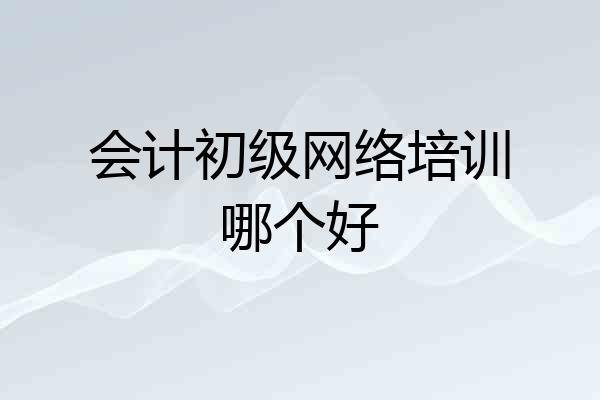 会计初级网络培训哪个好