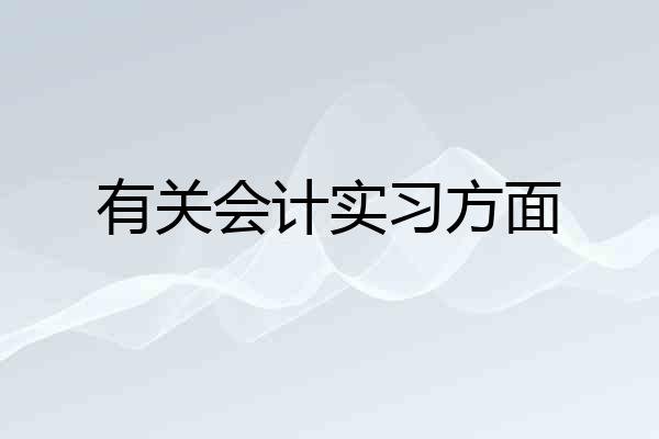 有关会计实习方面