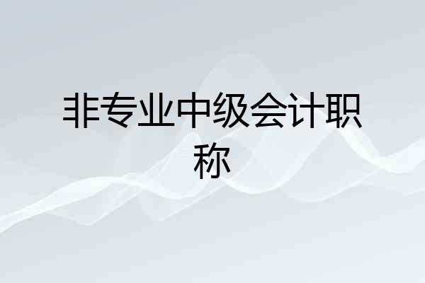 非专业中级会计职称