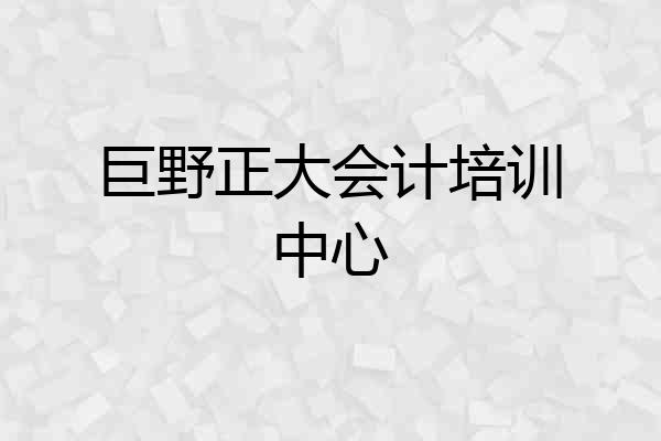 巨野正大会计培训中心