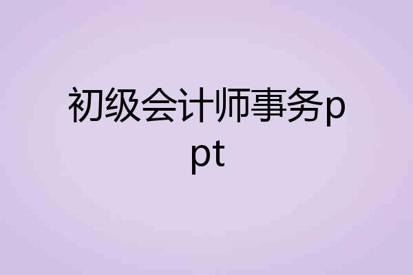初级会计师事务ppt