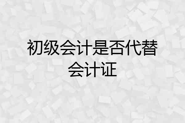 初级会计是否代替会计证