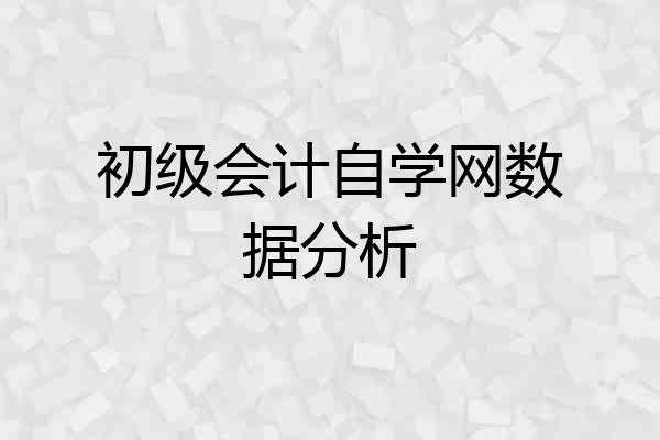 初级会计自学网数据分析