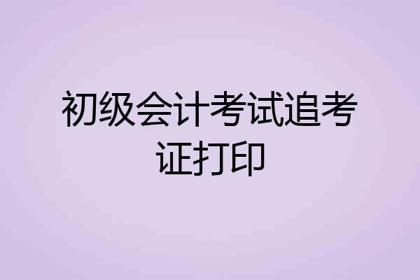 初级会计考试追考证打印