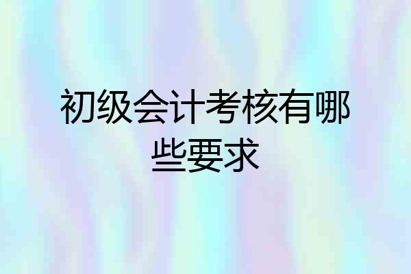 初级会计考核有哪些要求