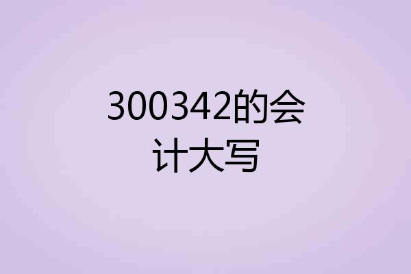 300342的会计大写