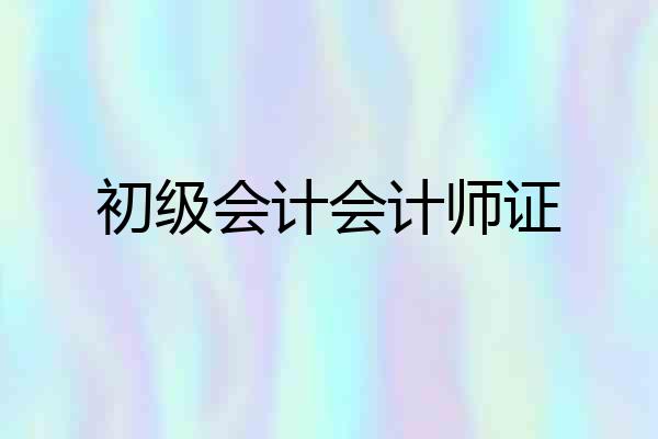 初级会计会计师证
