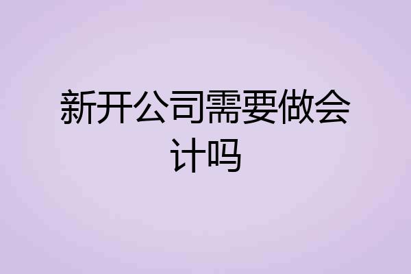 新开公司需要做会计吗