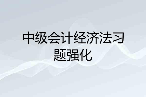 中级会计经济法习题强化