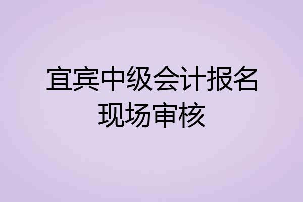 宜宾中级会计报名现场审核