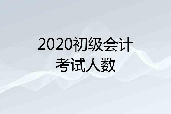 2020初级会计考试人数