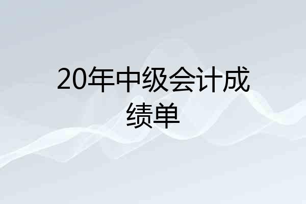 20年中级会计成绩单