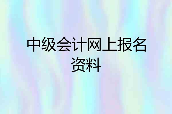 中级会计网上报名资料