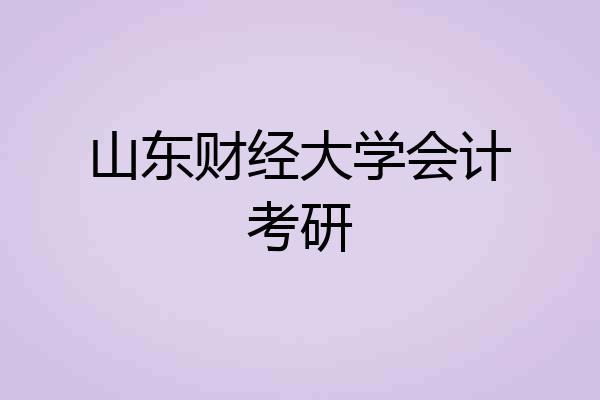 山东财经大学会计考研