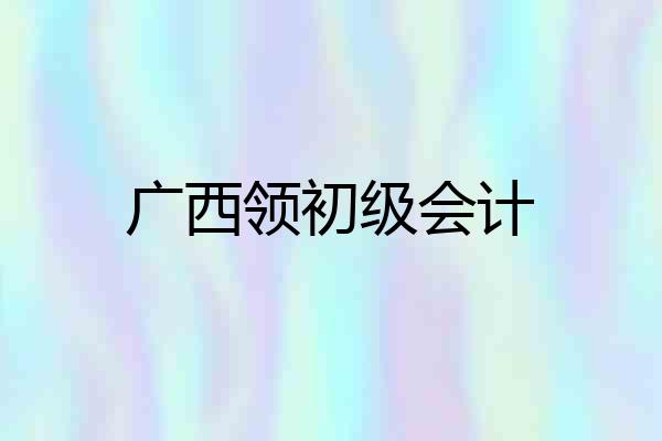 广西领初级会计