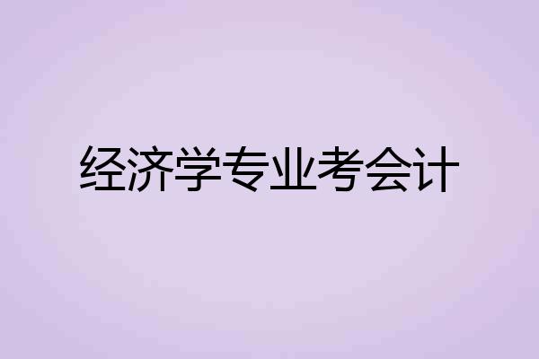 经济学专业考会计
