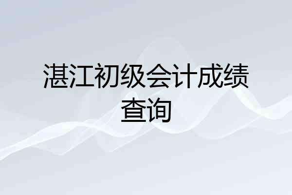 湛江初级会计成绩查询