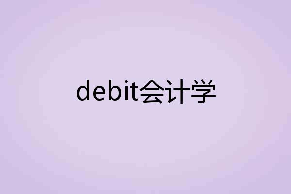 debit会计学