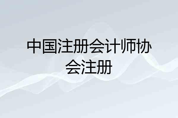 中国注册会计师协会注册