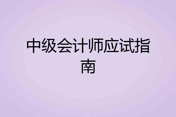 中级会计师应试指南