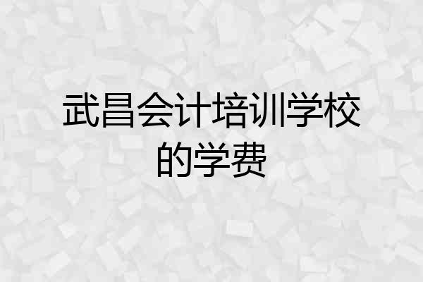 武昌会计培训学校的学费