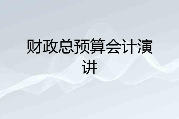 财政总预算会计演讲