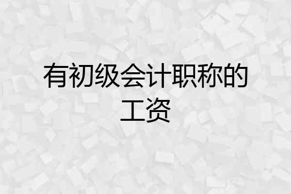 有初级会计职称的工资