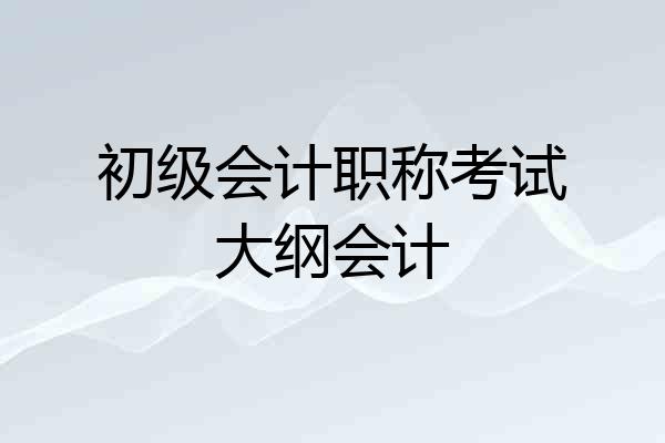 初级会计职称考试大纲会计