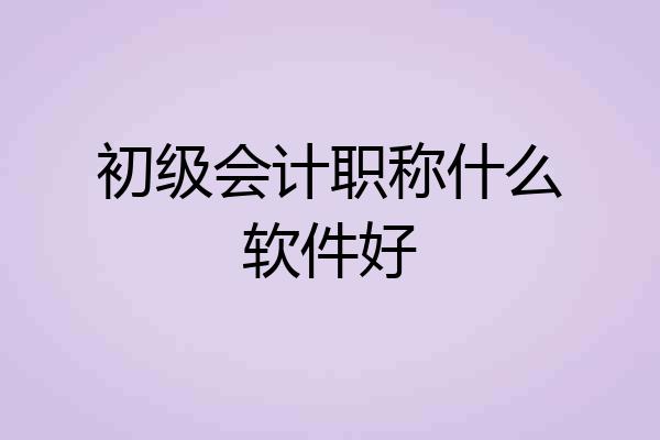 初级会计职称什么软件好