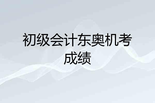 初级会计东奥机考成绩