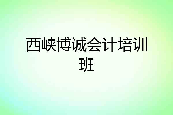 西峡博诚会计培训班