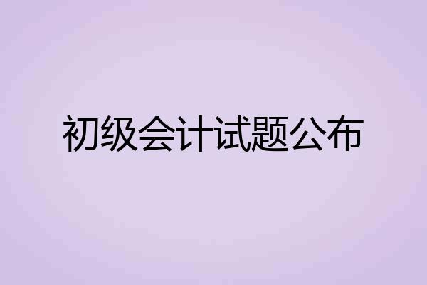 初级会计试题公布