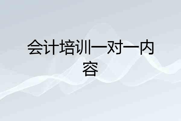 会计培训一对一内容