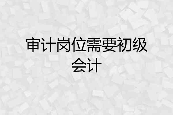 审计岗位需要初级会计