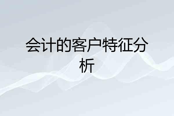 会计的客户特征分析