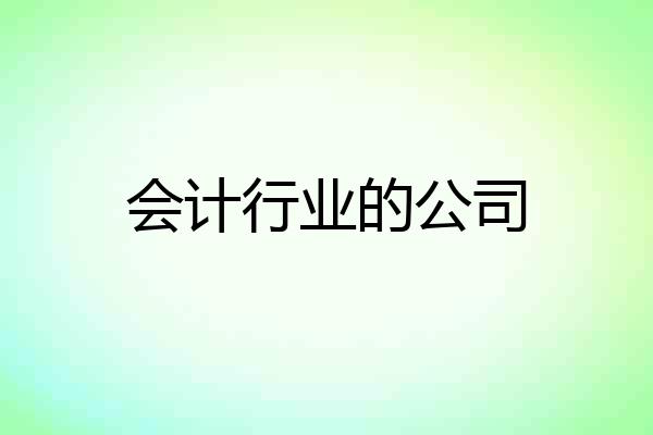 会计行业的公司
