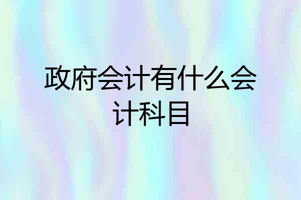 政府会计有什么会计科目