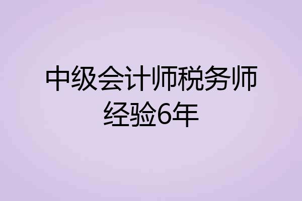 中级会计师税务师经验6年