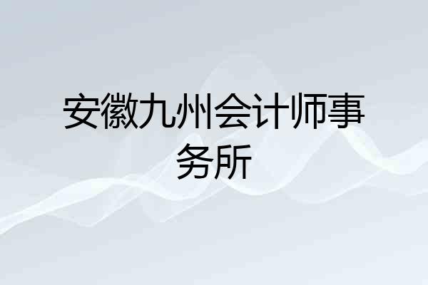 安徽九州会计师事务所