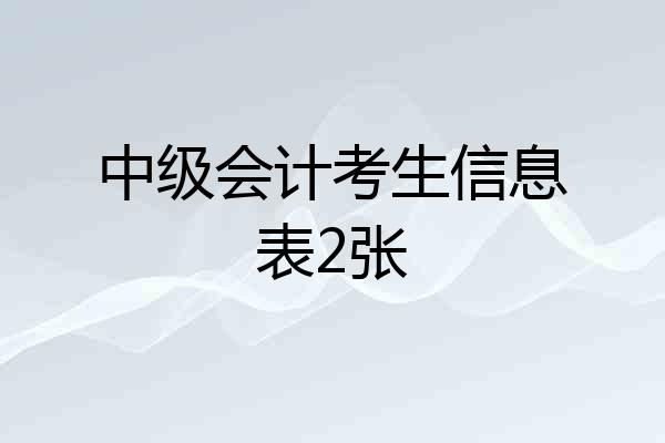 中级会计考生信息表2张