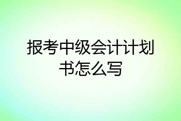 报考中级会计计划书怎么写