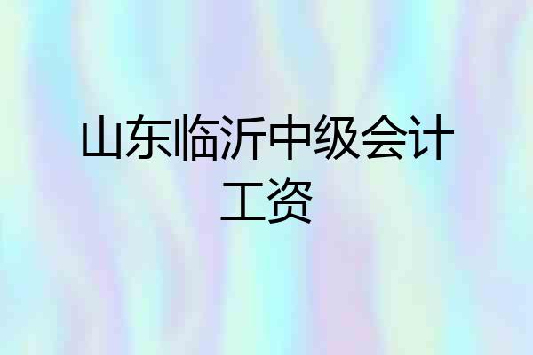 山东临沂中级会计工资