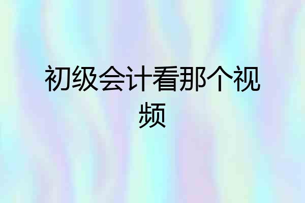 初级会计看那个视频
