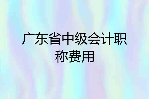 广东省中级会计职称费用
