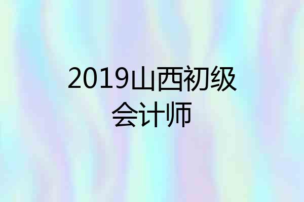 2019山西初级会计师