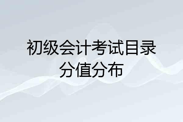 初级会计考试目录分值分布